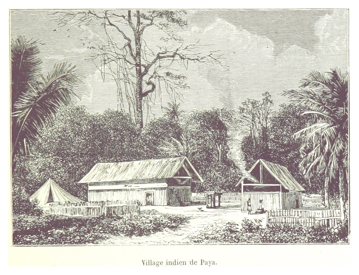 Luftaufnahme eines ländlichen Dorfes in den Philippinen mit Häusern, Bäumen und Vegetation unter einem klaren Himmel, mit Text unten.