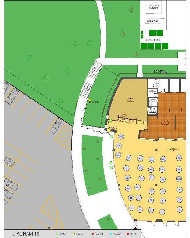 Ein detaillierter Lageplan einer neuen Schule, der Räume, Flure und Campus-Einrichtungen zeigt und von Text begleitet wird, der das Layout, die Schülerkapazität, die Klassenzimmerlage und Annehmlichkeiten beschreibt.
