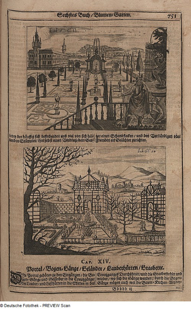 Ein aufgeschlagenes Buch mit einer Stadtansicht-Illustration, Text und Bildern, das detaillierte Informationen über die Stadt bietet.