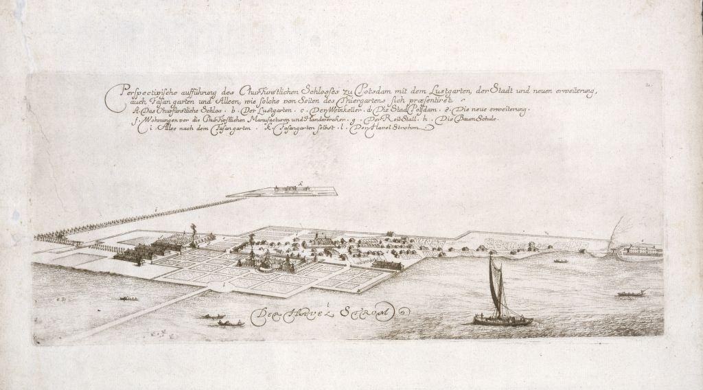 Ein altes Buch mit dem Titel "Plan der Stadt Köln, Deutschland" zeigt eine zentrale Illustration der Stadt layout, umgeben von Booten auf dem Wasser.