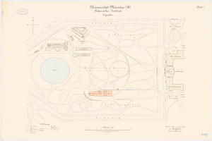 Ein detaillierter Stadtplan von Berlin, Deutschland, mit der Universität Münster in der Mitte, der Gebäude, Straßen und andere Merkmale sowie Text mit Informationen zur Größe, Lage und Annehmlichkeiten der Universität zeigt.